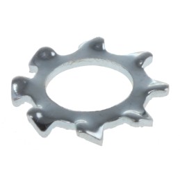 1 Bag of 250 - Bright Zinc Plated Steel External Tooth Lock Washer, M5