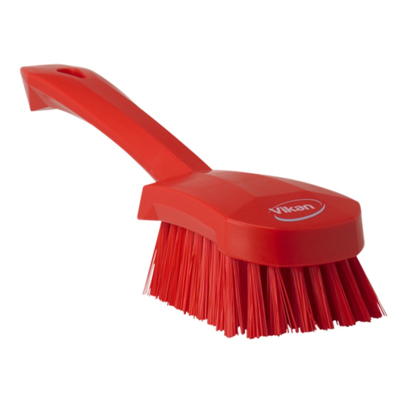 1 pcs - Vikan Hard Bristle Red Scrubbing Brush, 36mm bristle length, Polyester bristle material
