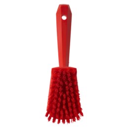 1 pcs - Vikan Hard Bristle Red Scrubbing Brush, 36mm bristle length, Polyester bristle material