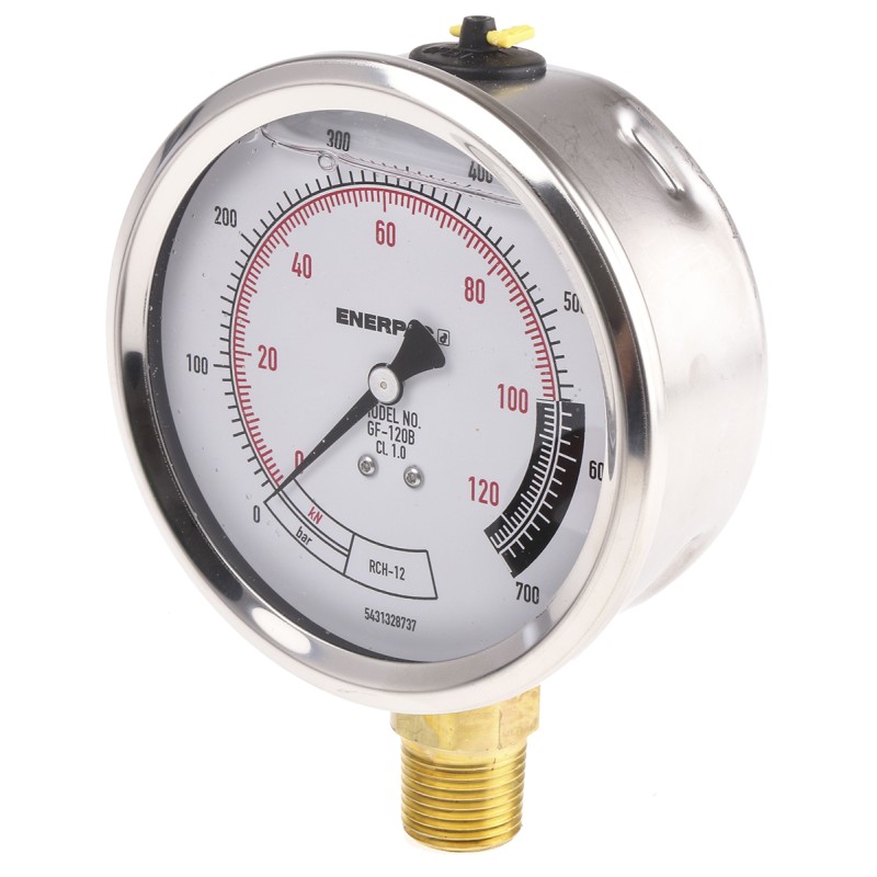 1 pcs - Enerpac Analogue Pressure Gauge 700bar Bottom Entry, GF120B, 0bar min.