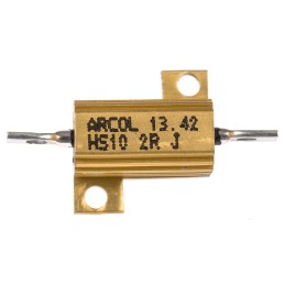 1 pcs - Arcol, 2Ω 10W Wire Wound Chassis Mount Resistor HS10 2R J ±5%