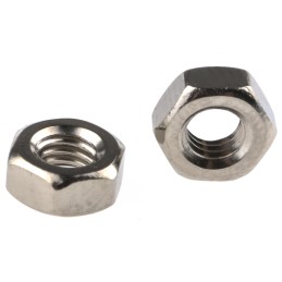 1 Bag of 250 - RS PRO, Nickel Plated Brass Hex Nut, DIN 934, M3.5