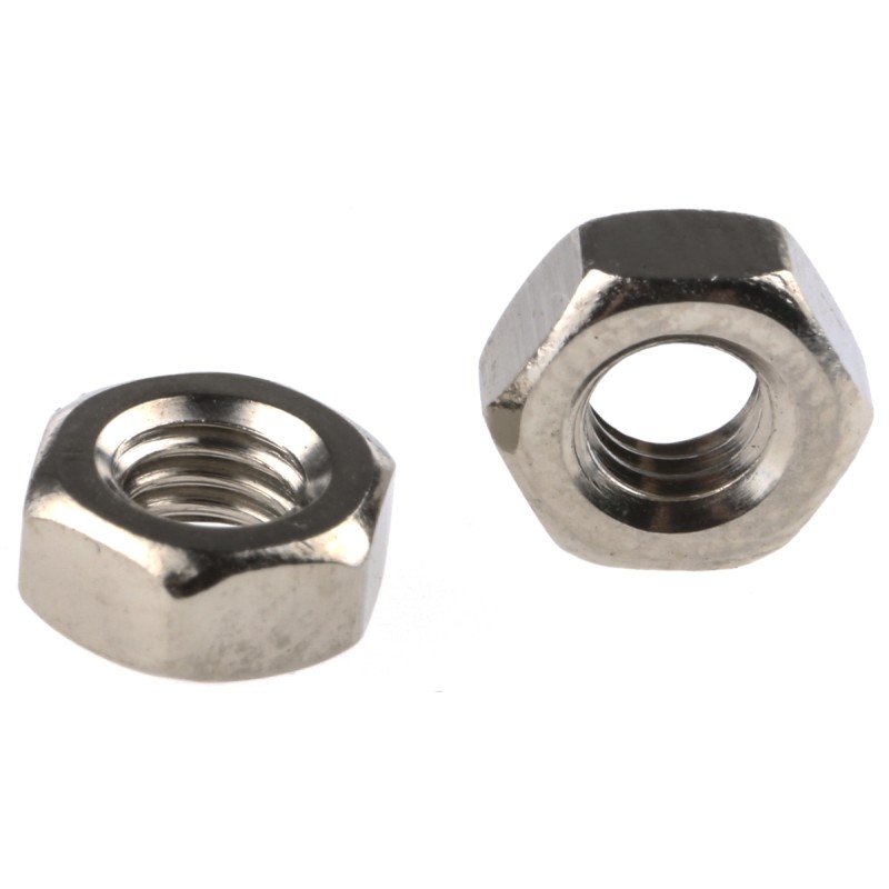 1 Bag of 250 - RS PRO, Nickel Plated Brass Hex Nut, DIN 934, M3.5