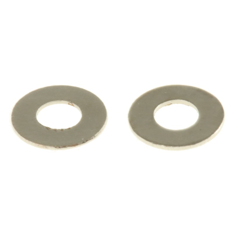 1 Bag of 250 - Nickel Plated Brass Plain Washers, M2, DIN 125A