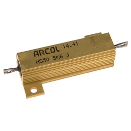 1 pcs - Arcol, 5.6kΩ 50W Wire Wound Chassis Mount Resistor HS50 5K6 J ±5%