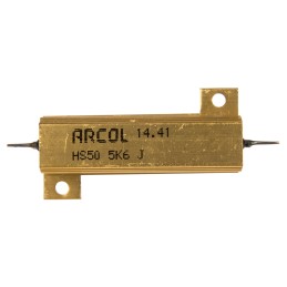 1 pcs - Arcol, 5.6kΩ 50W Wire Wound Chassis Mount Resistor HS50 5K6 J ±5%