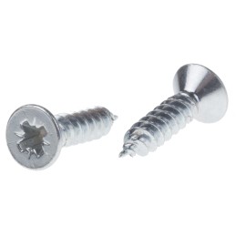 1 Bag of 250 - RS PRO Pozidriv Countersunk Steel Wood Screw Bright Zinc Plated, No. 4 Thread, 1/2in Length
