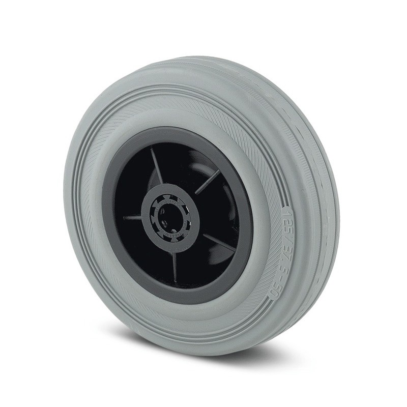 1 pcs - Tente Grey Rubber Non-Marking Trolley Wheel, 70kg