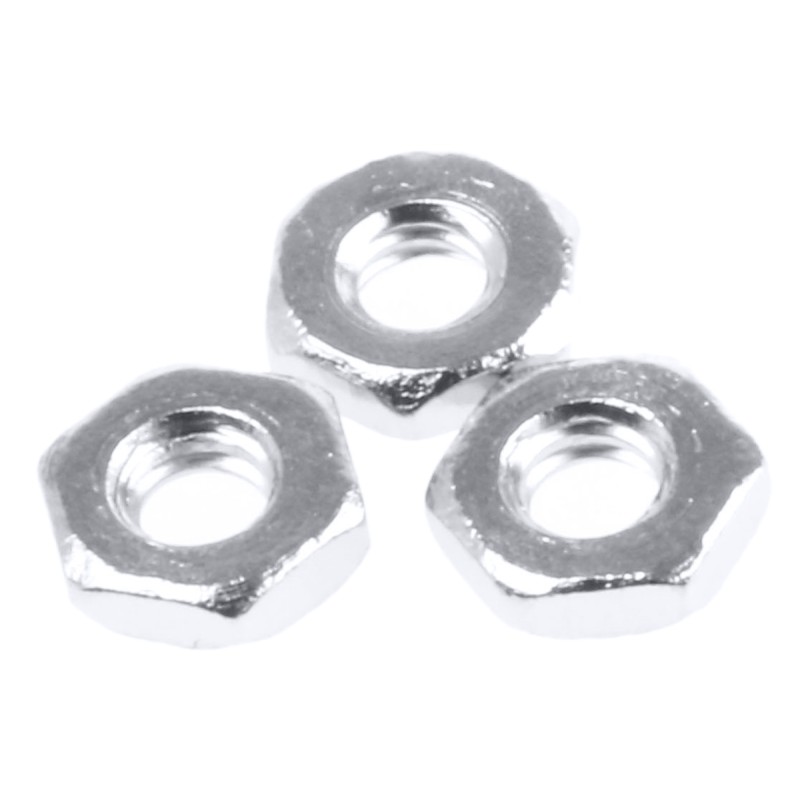 1 Bag of 250 - RS PRO, Nickel Plated Brass Hex Nut, DIN 439B, M2