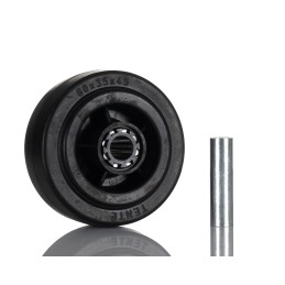 1 pcs - Tente Black Rubber Non-Marking Trolley Wheel, 70kg
