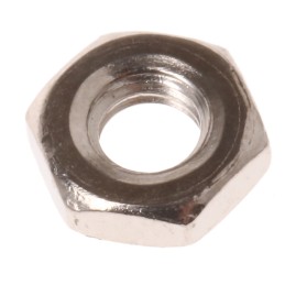 1 Bag of 250 - RS PRO, Nickel Plated Brass Hex Nut, DIN 439B, M3