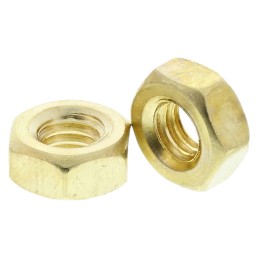 1 Bag of 250 - RS PRO, Plain Brass Hex Nut, DIN 934, M4