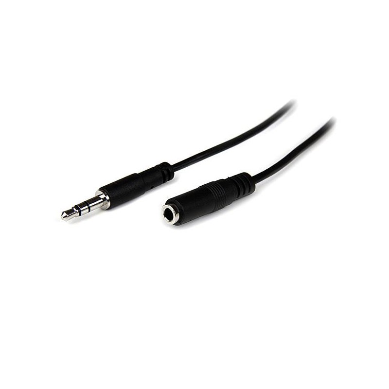 1 pcs - StarTech.com Male 3.5mm Stereo Jack to Female 3.5mm Stereo Jack Aux Cable, Black, 1m