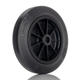 1 pcs - Tente Black Rubber Ageing Resistant Trolley Wheel, 250kg