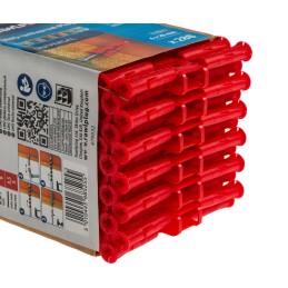 1 Bag of 288 - RawlPlug Red Plastic Wall Plug, 28mm Length, 6mm Fixing Hole Diameter