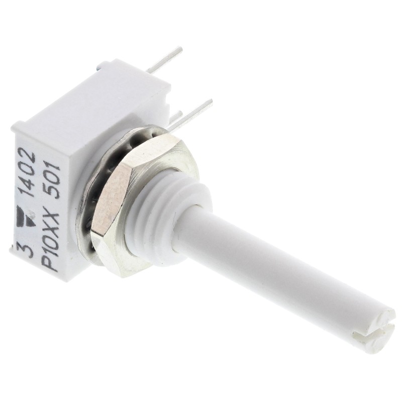 1 pcs - Vishay 500Ω Rotary Potentiometer 1-Gang Panel Mount, P10XXAI501KB30