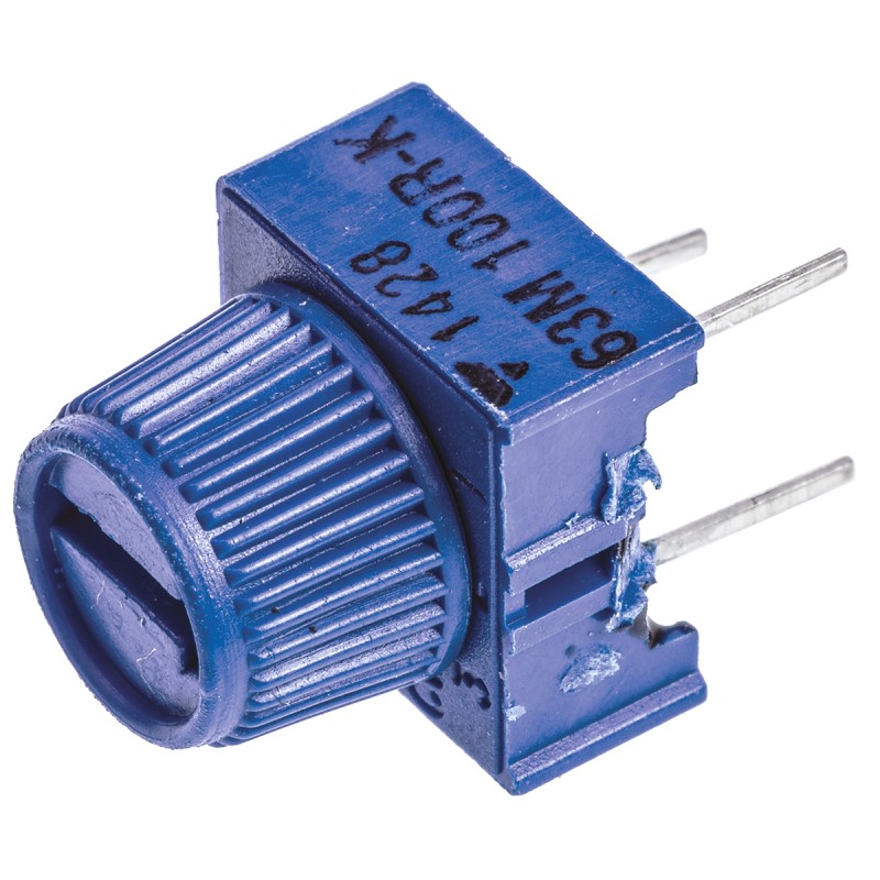 1 pcs - 100Ω, Through Hole Trimmer Potentiometer 0.5W Top Adjust Vishay, 63M