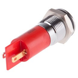 1 pcs - RS PRO Red Panel Mount Indicator, 14mm Mounting Hole Size, Solder Tab Termination, IP67