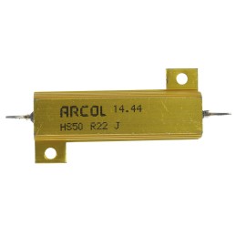 1 pcs - Arcol, 220mΩ 50W Wire Wound Chassis Mount Resistor HS50 R22 J ±5%