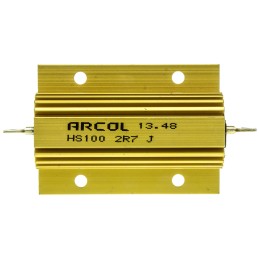 1 pcs - Arcol, 2.7Ω 100W Wire Wound Chassis Mount Resistor HS100 2R7 J ±5%