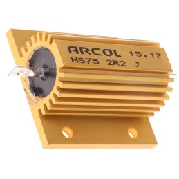 1 pcs - Arcol, 2.2Ω 75W Wire Wound Chassis Mount Resistor HS75 2R2 J ±5%