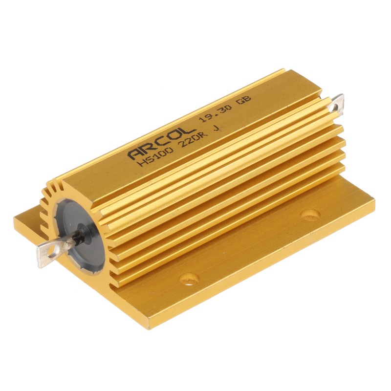 1 pcs - Arcol, 220Ω 100W Wire Wound Chassis Mount Resistor HS100 220R J ±5%