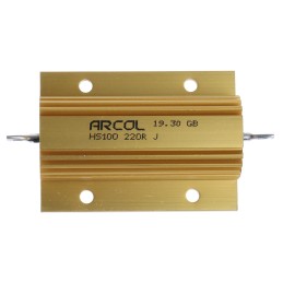 1 pcs - Arcol, 220Ω 100W Wire Wound Chassis Mount Resistor HS100 220R J ±5%