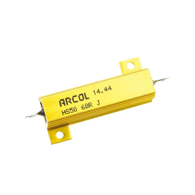 1 pcs - Arcol, 68Ω 50W Wire Wound Chassis Mount Resistor HS50 68R J ±5%