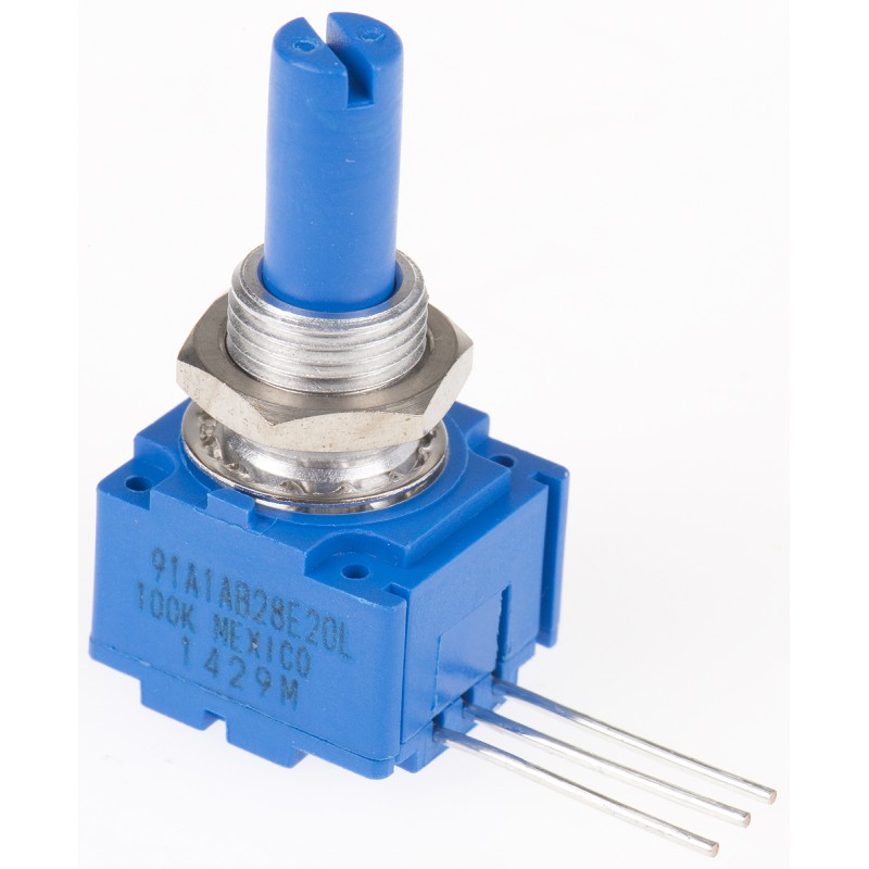 1 pcs - Bourns 100kΩ Rotary Potentiometer 1-Gang Panel Mount, 91A1A-B28-E20L