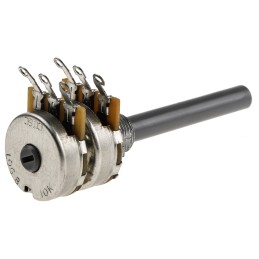 1 pcs - TE Connectivity 10kΩ Rotary Potentiometer 2-Gang Panel Mount, 27ESB103MMF50N