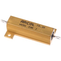 1 pcs - Arcol, 39Ω 50W Wire Wound Chassis Mount Resistor HS50 39R J ±5%