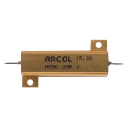 1 pcs - Arcol, 39Ω 50W Wire Wound Chassis Mount Resistor HS50 39R J ±5%