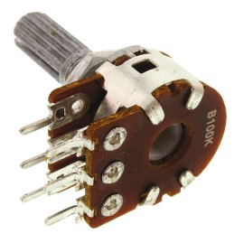 1 pcs - Bourns 100kΩ Rotary Potentiometer 2-Gang Panel Mount, PDB182-K220K-104B