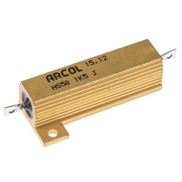 1 pcs - Arcol, 1.5kΩ 50W Wire Wound Chassis Mount Resistor HS50 1K5 J ±5%