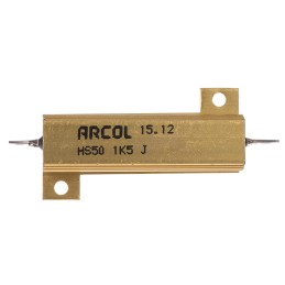 1 pcs - Arcol, 1.5kΩ 50W Wire Wound Chassis Mount Resistor HS50 1K5 J ±5%
