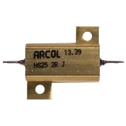 1 pcs - Arcol, 2Ω 25W Wire Wound Chassis Mount Resistor HS25 2R J ±5%