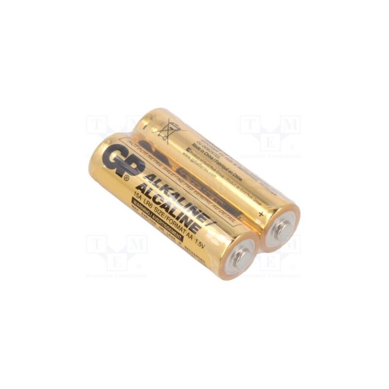 1 set x GP - GP15A - Battery: alkaline, 1.5V, AA, non-rechargeable, 2pcs.