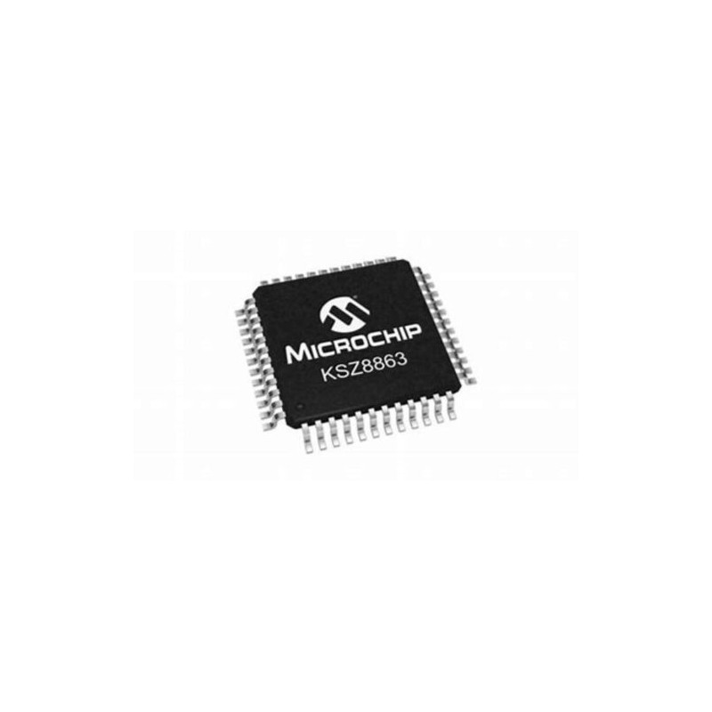 Microchip KSZ8863MLLI, Ethernet Switch IC, 10Mbps MII,MIIM,SNI, 1.8 V, 3.3 V, 48