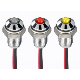 1 pcs - RS PRO Green, Red Panel Mount Indicator, 21.6 - 26.4V dc, 6mm Mounting Hole Size, Lead Wires Termination, IP67