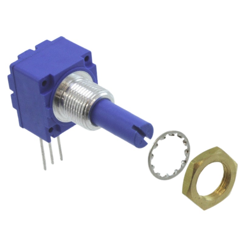 1 pcs - Bourns 100kΩ Rotary Potentiometer 1-Gang Panel Mount, 91R1A-R22-B20L