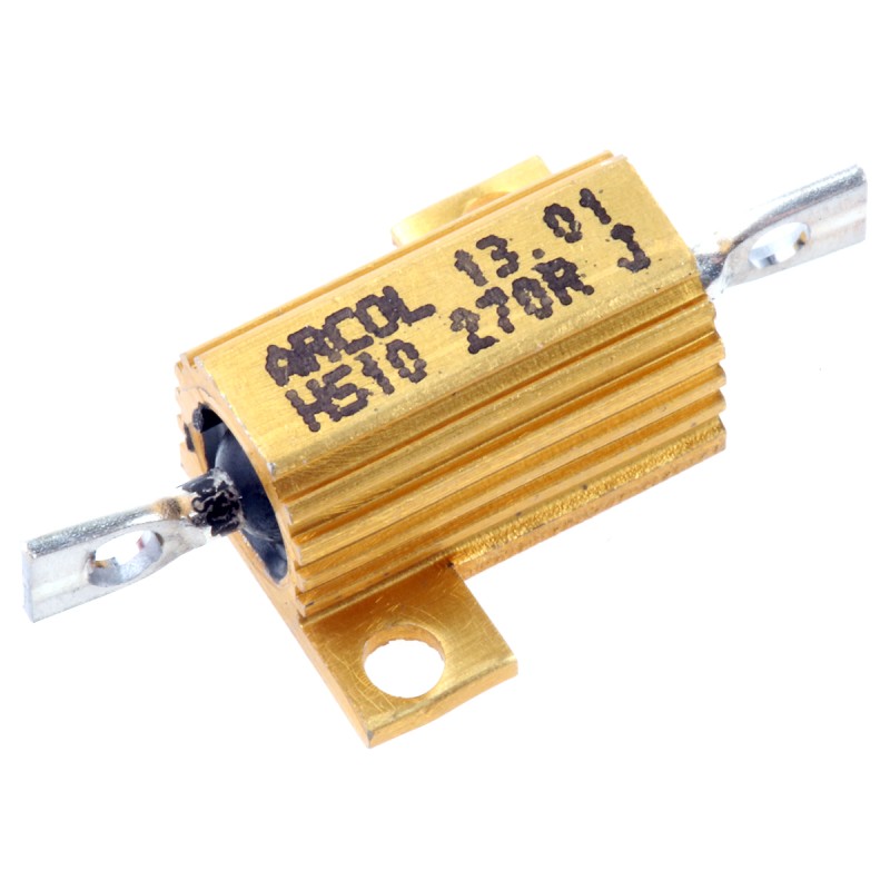 1 pcs - Arcol, 270Ω 10W Wire Wound Chassis Mount Resistor HS10 270R J ±5%