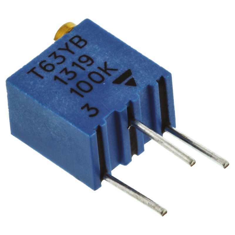 1 pcs - 100kΩ, Through Hole Trimmer Potentiometer 0.25W Top Adjust Vishay, T63