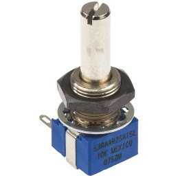 1 pcs - Bourns 10kΩ Rotary Potentiometer 1-Gang Panel Mount, 53RAA-R25-A15L