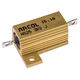 1 pcs - Arcol, 3.9Ω 25W Wire Wound Chassis Mount Resistor HS25 3R9 J ±5%