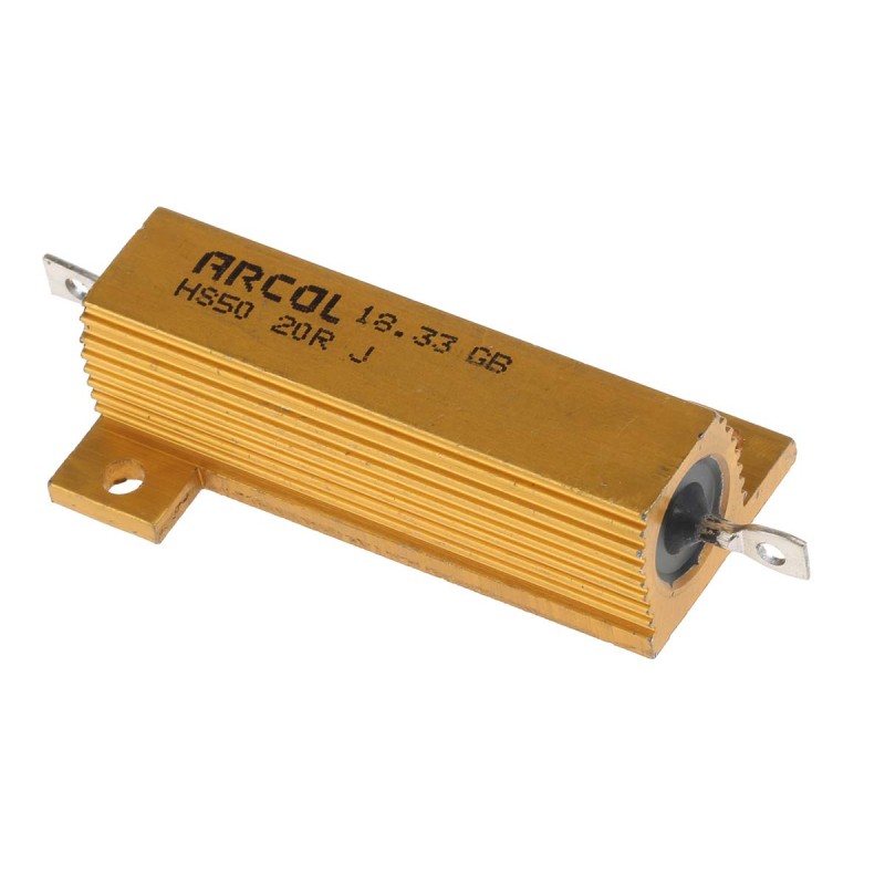 1 pcs - Arcol, 20Ω 50W Wire Wound Chassis Mount Resistor HS50 20R J ±5%