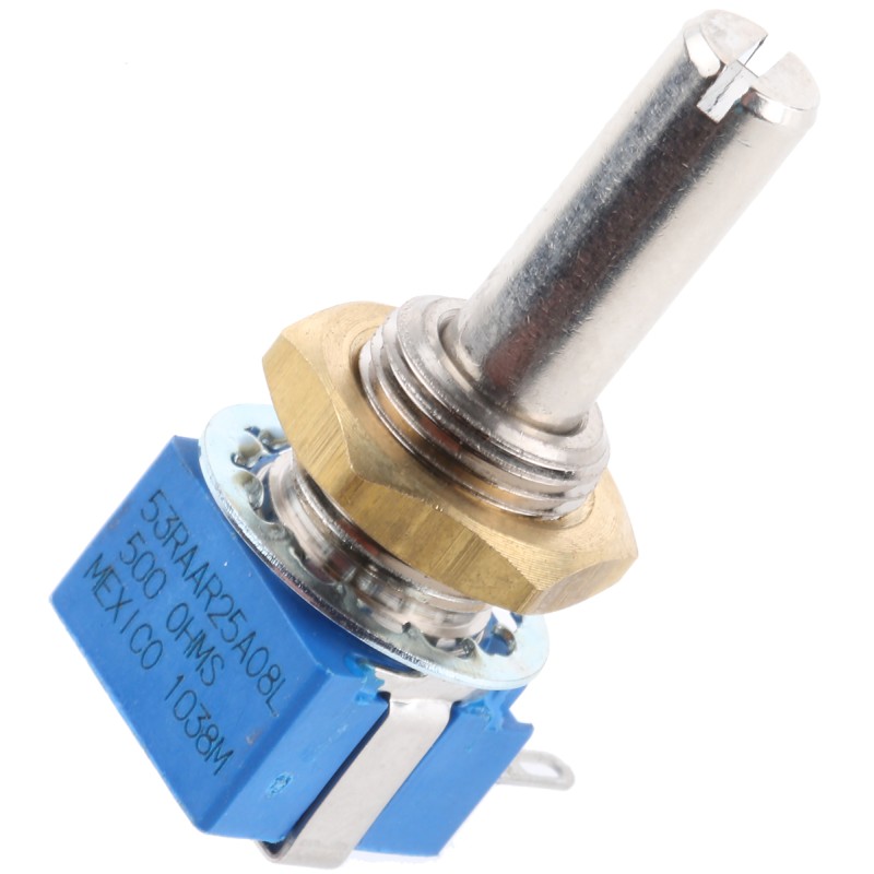 1 pcs - Bourns 500Ω Rotary Potentiometer 1-Gang Panel Mount, 53RAA-R25-A08L