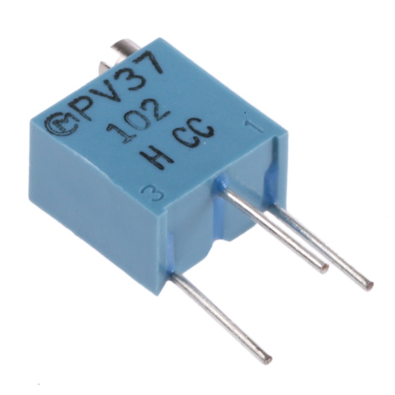 1 pcs - 1kΩ, Through Hole Trimmer Potentiometer 0.25W Top Adjust Bourns, PV37