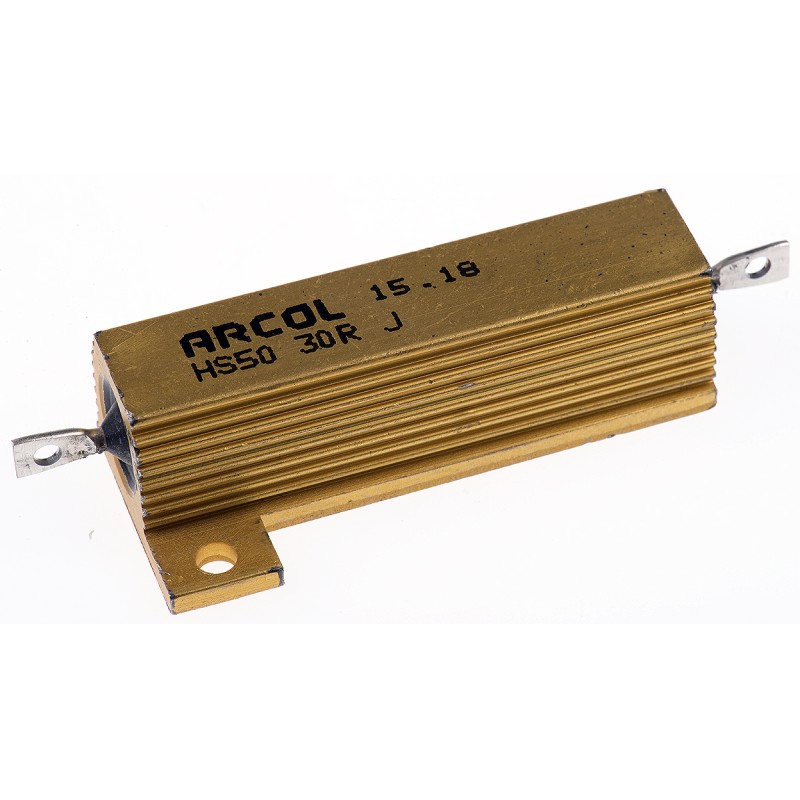 1 pcs - Arcol, 30Ω 50W Wire Wound Chassis Mount Resistor HS50 30R J ±5%