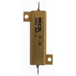 1 pcs - Arcol, 30Ω 50W Wire Wound Chassis Mount Resistor HS50 30R J ±5%