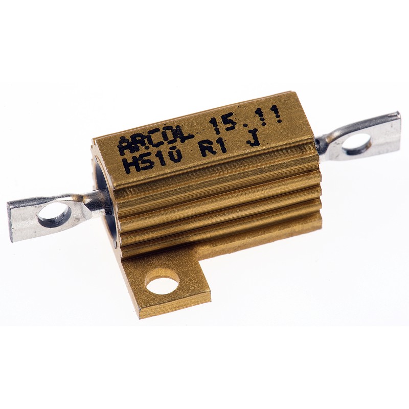 1 pcs - Arcol, 100mΩ 10W Wire Wound Chassis Mount Resistor HS10 R1 J ±5%
